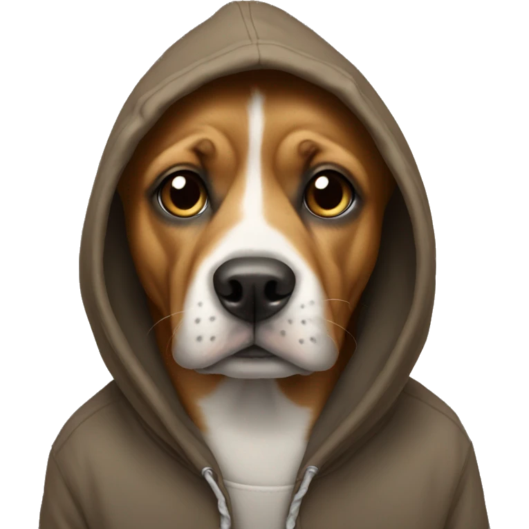 Dog wearing a hoodie emoji