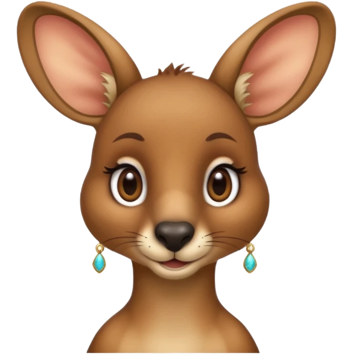 kangaroo with earrings emoji