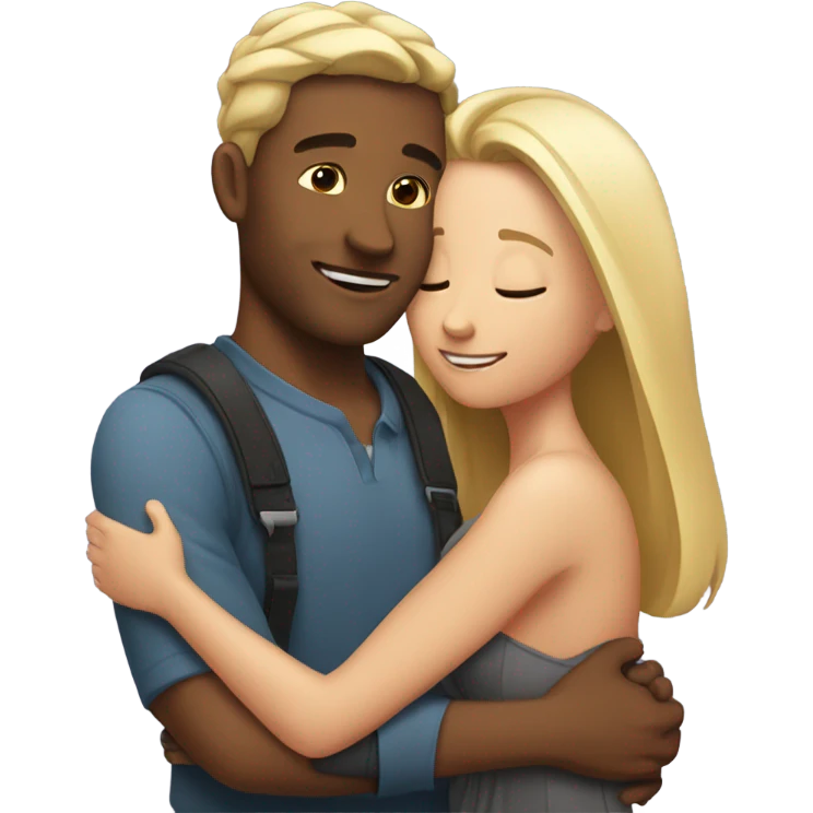 Gorgeous couple hugging  emoji