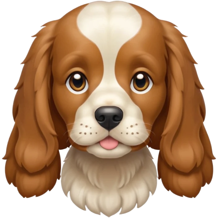 Cachorro cocker spaniel inglês, branco com manchas marrom claro emoji