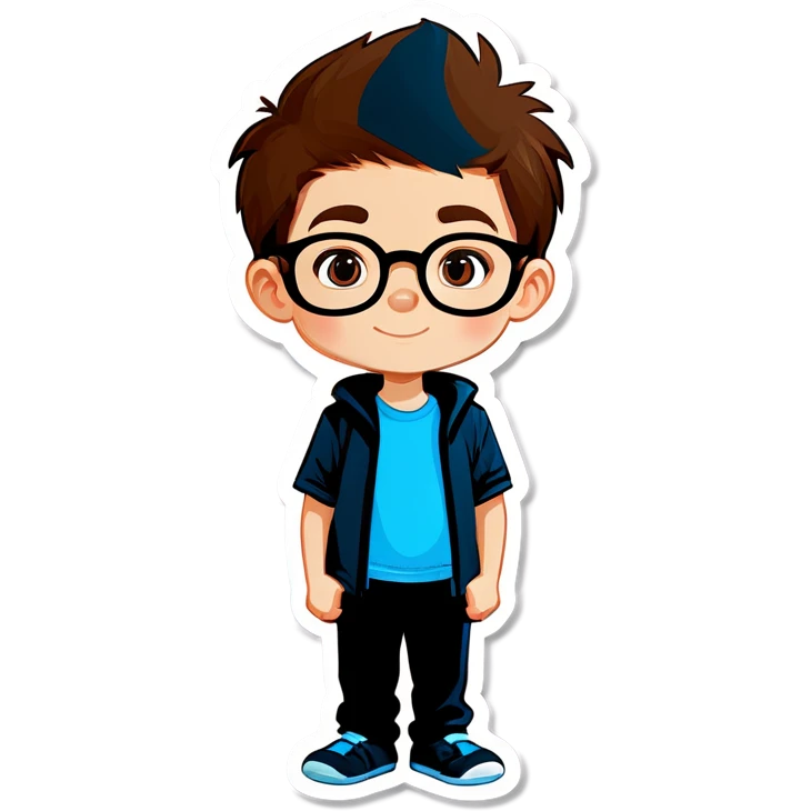 boy with glasses brown hair  emoji