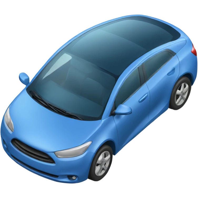A sleek, blue vehicle with curved lines and a rounded body emoji