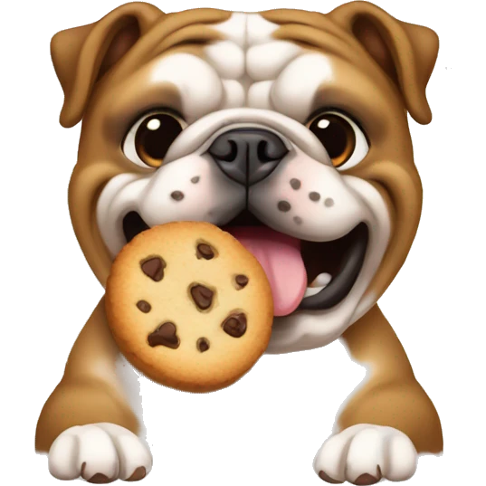 bulldog ingles eat cookie emoji