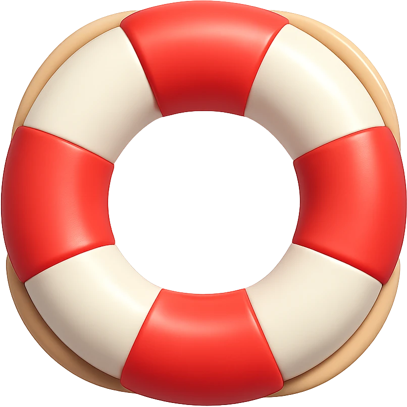 {
  "title": "3D Skeuomorphic Emoji Icon Schema",
  "type": "object",
  "properties": {
    "object": {
      "type": "string",
      "description": "Name of the object to be represented (e.g., 'money bag', 'camera', 'pizza')."
    },
    "style": {
      "type": "string",
      "enum": ["3D skeuomorphic emoji"],
      "description": "Visual style to be used for rendering."
    },
    "materials": {
      "type": "object",
      "properties": {
        "base": {
          "type": "string",
          "description": "Primary material texture, e.g., 'smooth cloth', 'metallic', 'plastic'."
        },
        "details": {
          "type": "array",
          "items": { "type": "string" },
          "description": "Secondary materials or embellishments (e.g., rope, buttons, stitching)."
        }
      }
    },
    "colors": {
      "type": "object",
      "properties": {
        "baseColor": {
          "type": "string",
          "description": "Main color of the object (e.g., '#F5DEB3' for a beige sack)."
        },
        "accentColors": {
          "type": "array",
          "items": { "type": "string" },
          "description": "Accent or highlight colors (e.g., yellow for dollar sign)."
        }
      }
    },
    "lighting": {
      "type": "object",
      "properties": {
        "type": {
          "type": "string",
          "enum": ["soft", "ambient", "studio"],
          "description": "Lighting type used to shade and define volume."
        },
        "shadows": {
          "type": "boolean",
          "description": "Indicates if soft drop shadows are used."
        }
      }
    },
    "geometry": {
      "type": "object",
      "properties": {
        "dimensionality": {
          "type": "string",
          "enum": ["3D"],
          "description": "Indicates that object is rendered in 3D."
        },
        "roundedEdges": {
          "type": "boolean",
          "description": "Indicates if object has smooth, rounded edges."
        }
      }
    },
    "expression": {
      "type": "string",
      "enum": ["playful", "realistic", "friendly"],
      "description": "Overall emotional tone of the icon."
    },
    "background": {
      "type": "string",
      "enum": ["transparent", "white", "gradient"],
      "description": "Background type for the rendered emoji."
    }
  },
  "required": ["object", "style", "materials", "colors", "lighting", "geometry", "expression", "background"]
}

lifebuoy emoji