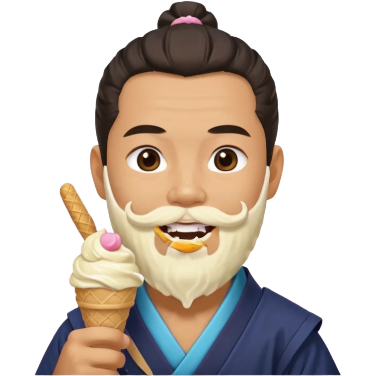 SAMURAI WITH EAT ICE CREAM BEARD GAY emoji
