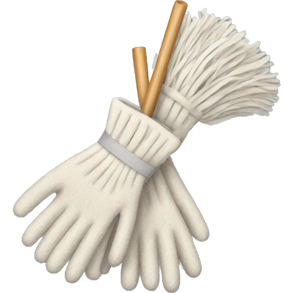 mop and gloves crossed emoji