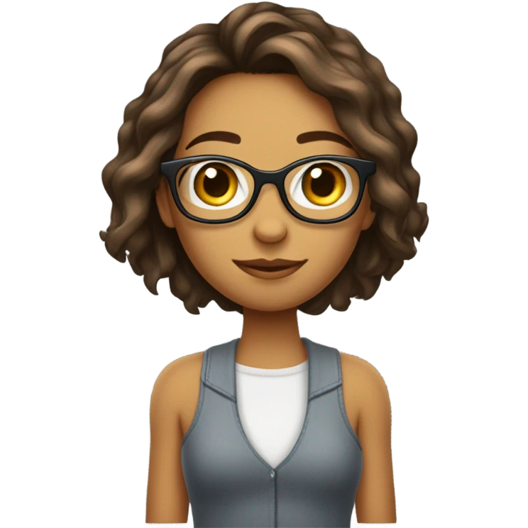 Fille cheveux court brun a lunette avec un colibri  emoji