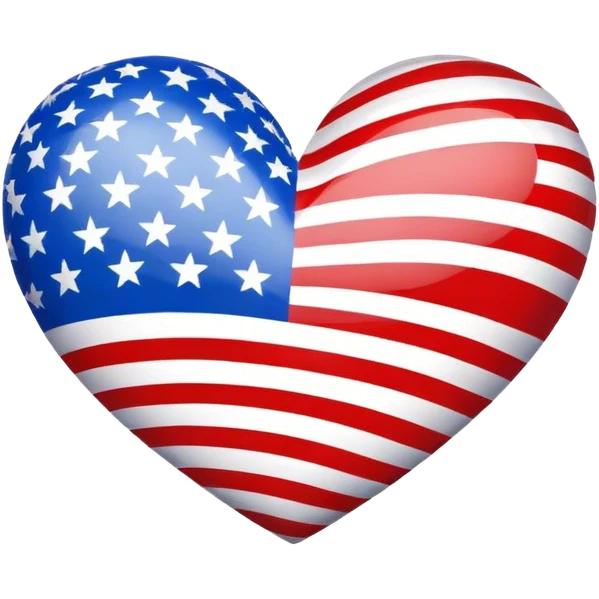 American flag heart emoji