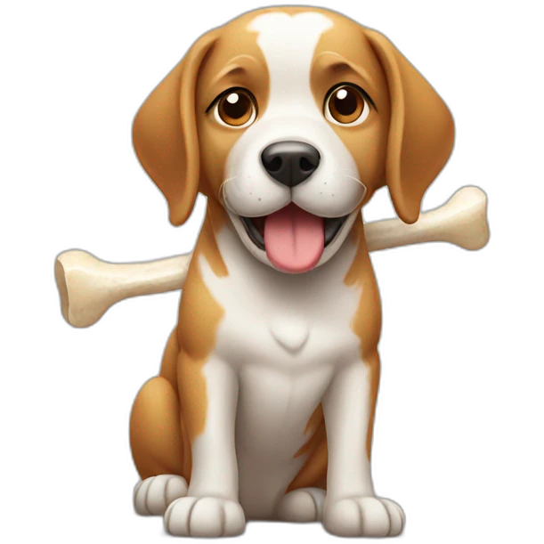 a dog with a bone emoji