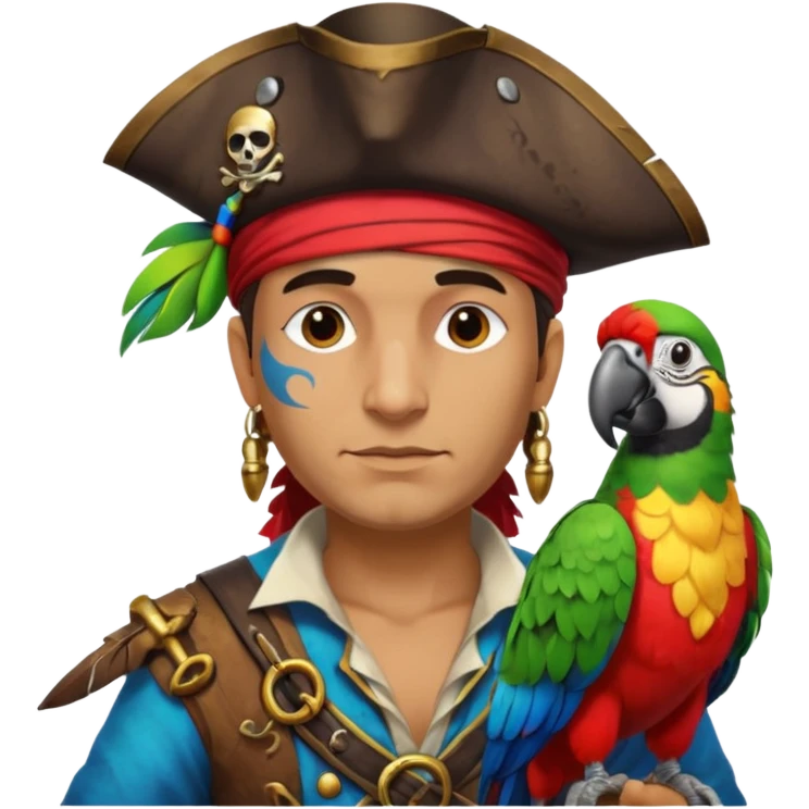 pirate and parrot emoji