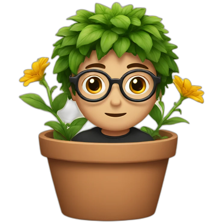 Harry Potter in a flower pot emoji