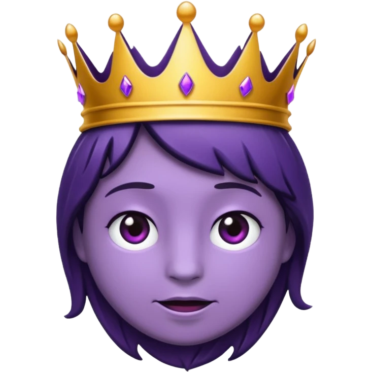 a prune with a crown, simple, clear, iconic emoji