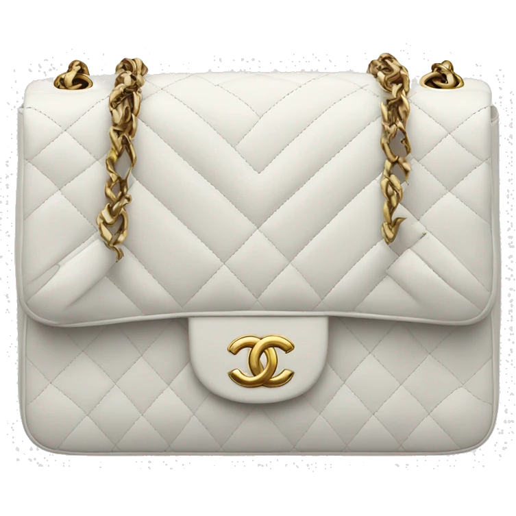 White Chanel bag classic flap emoji