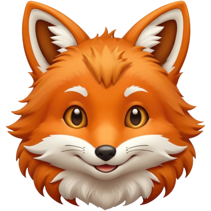 cute face of a fox, very very simple like the lion emoji emoji