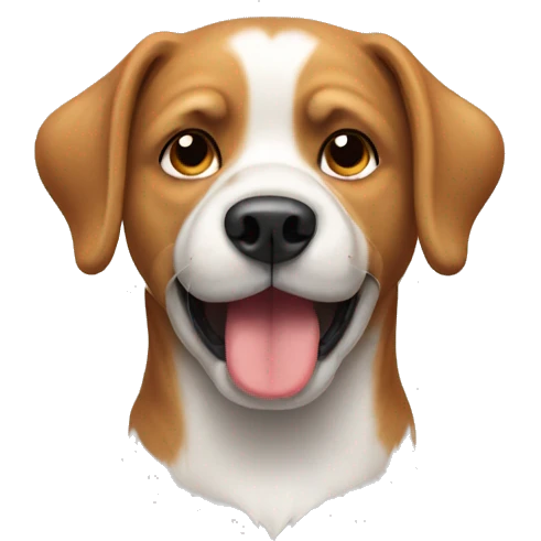 Dog wearing heat emoji