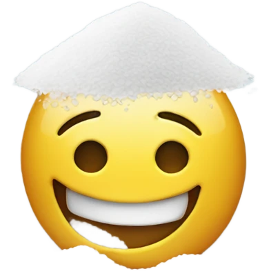 happy face with a pile of salt emoji