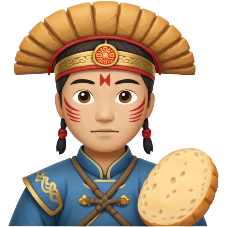 chinese ancient warrior with bread emoji