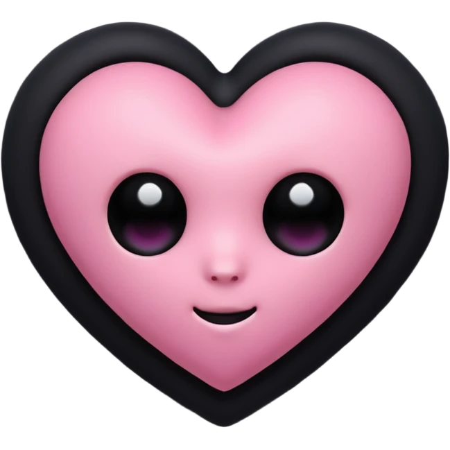 realistic 3d soft blackpink goth heart emoji
