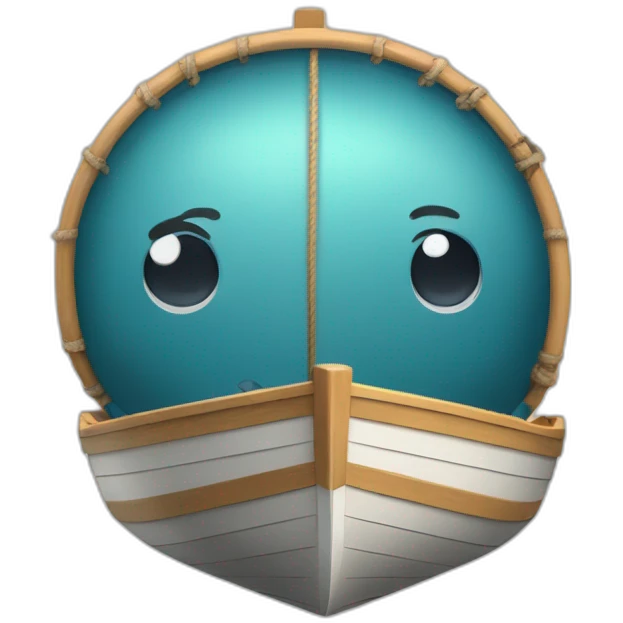 Une pieuvre qui brûle sur un bateau emoji