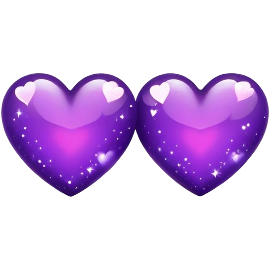 Deep purple sparkling two hearts emoji
