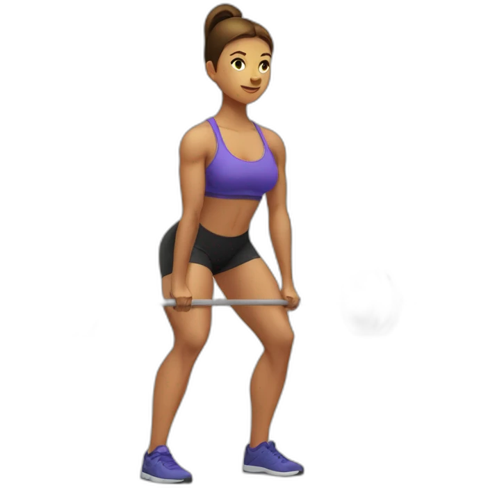 woman doing single leg deadlift emoji