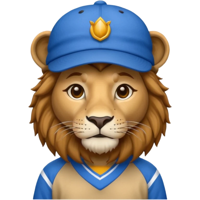 lion with blue hat and jersey emoji