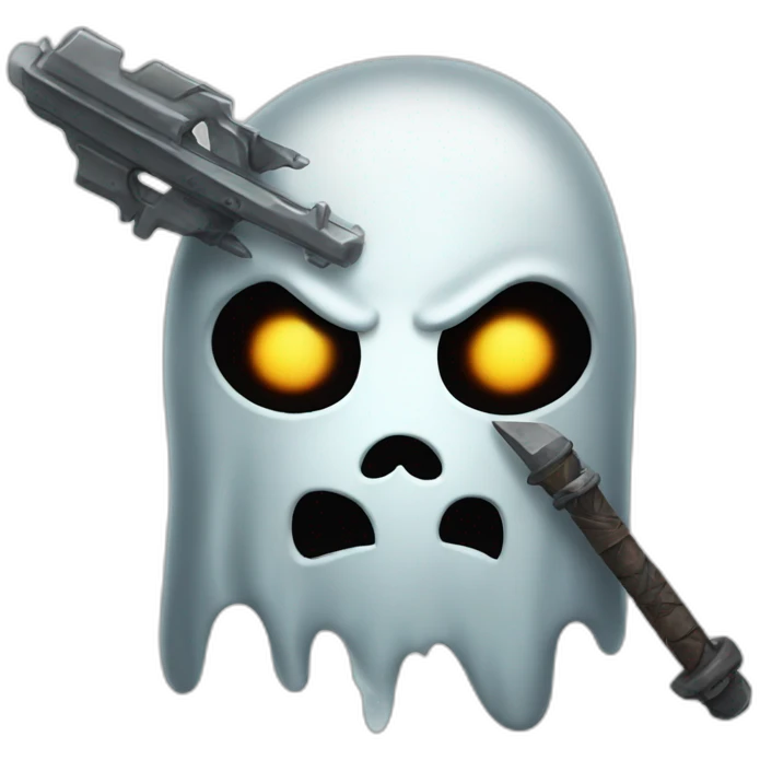Ghost face with a weapon emoji
