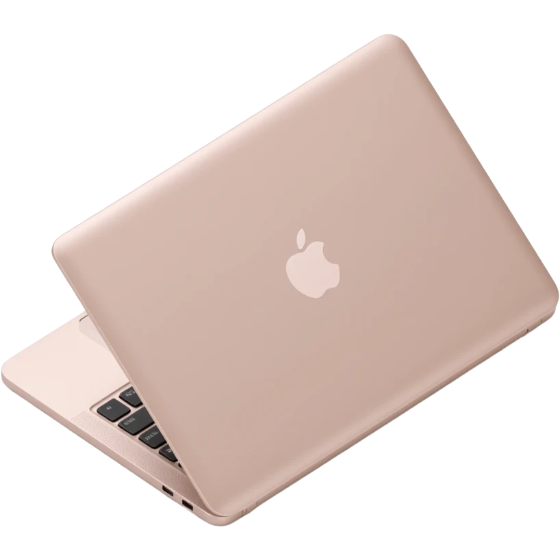champagne-colored metallic macbook emoji