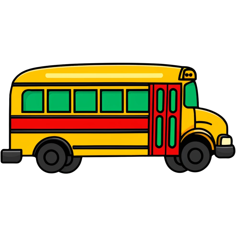 green school bus facing right emoji