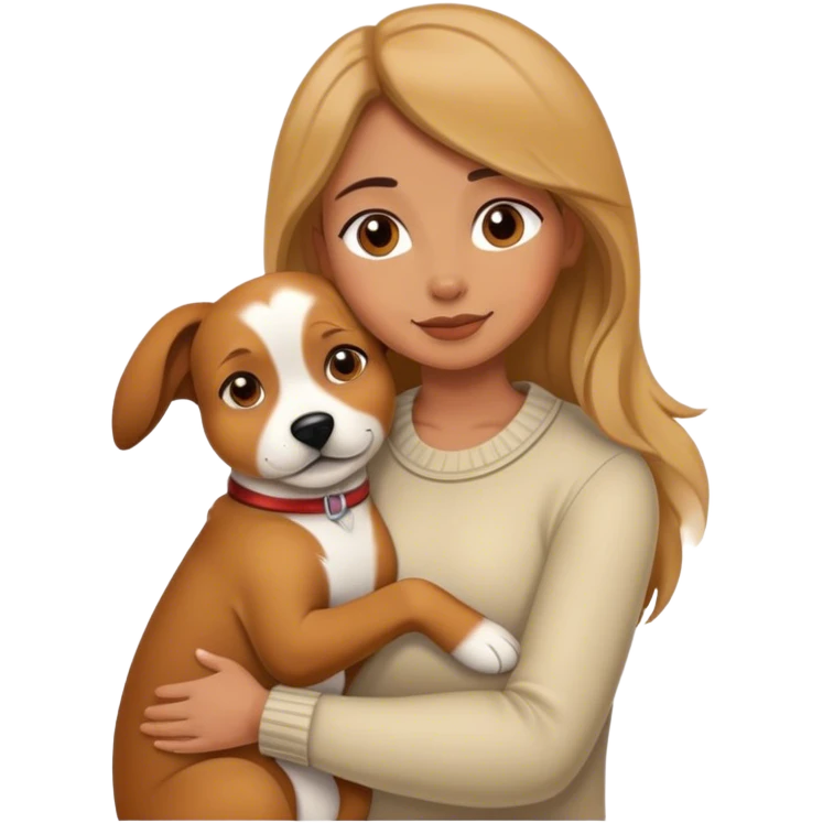 Woman hug a dog emoji