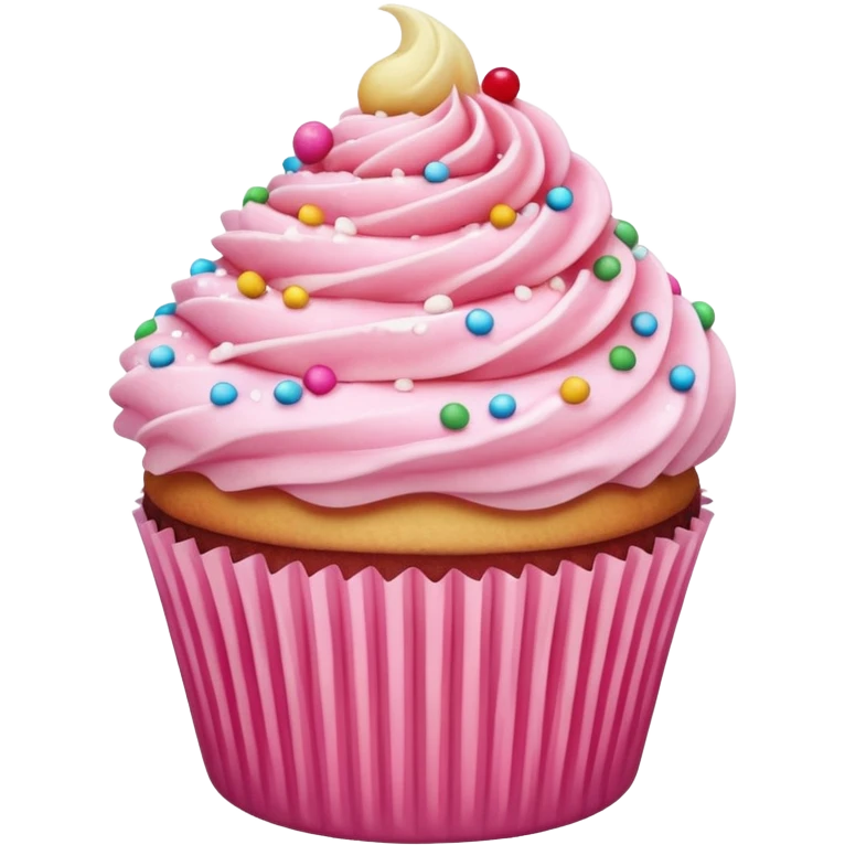 Cupcake with pink icing emoji