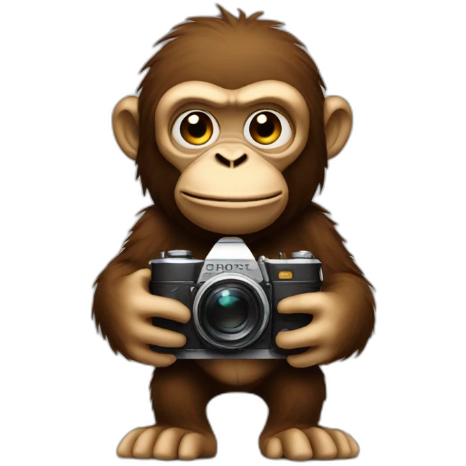 ape holding a camera emoji