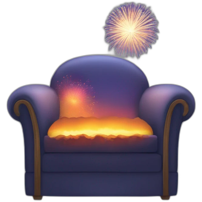 couché de soleil et feu d'artifice emoji