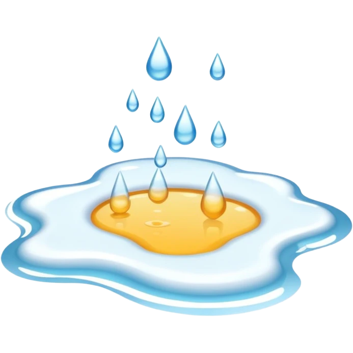 a small puddle of white and clear liquid emoji