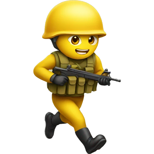 emoji yellow solider running emoji