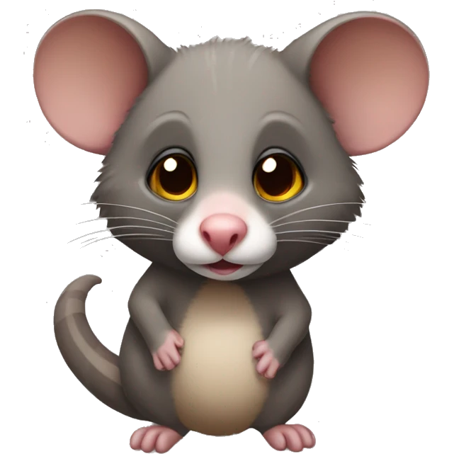 possum with brown hearts  emoji
