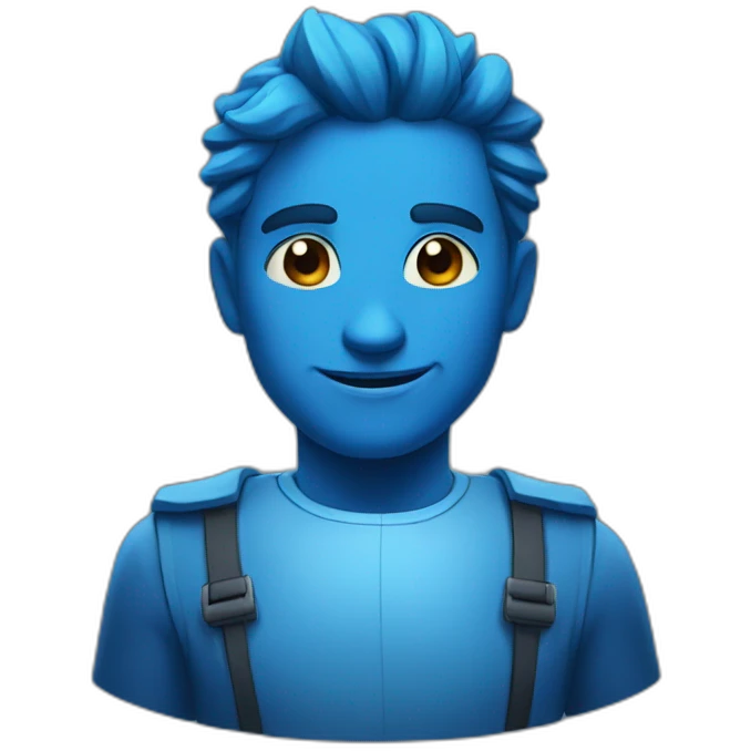 blue confident leader of the monsters emoji