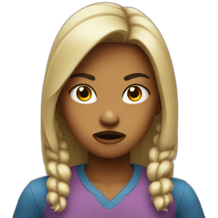 Girl métisse angry emoji