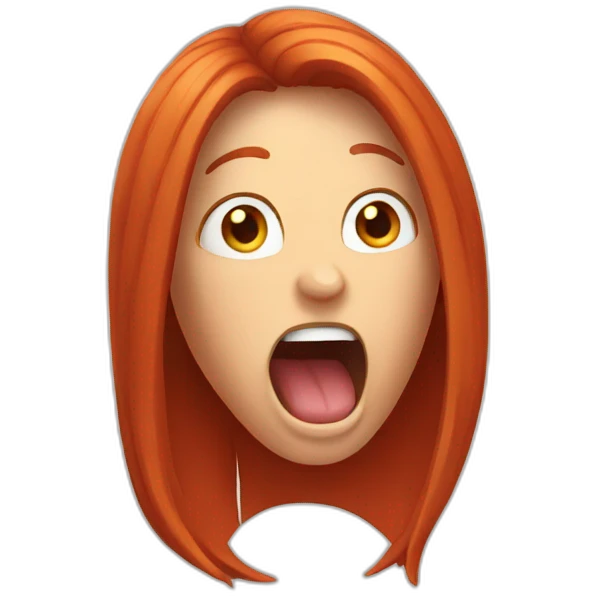 red hair scream emoji