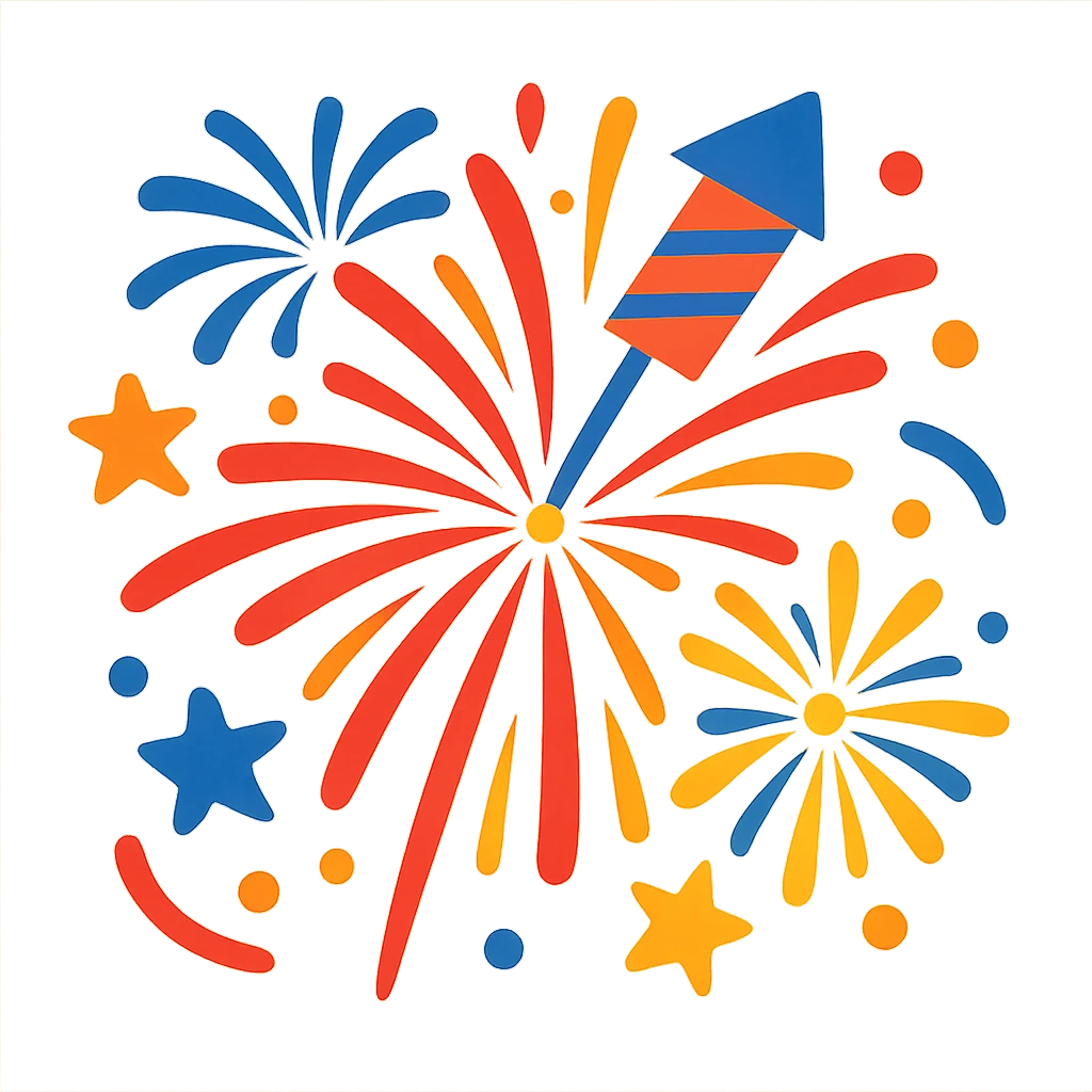 vibrant and celebratory fireworks emoji