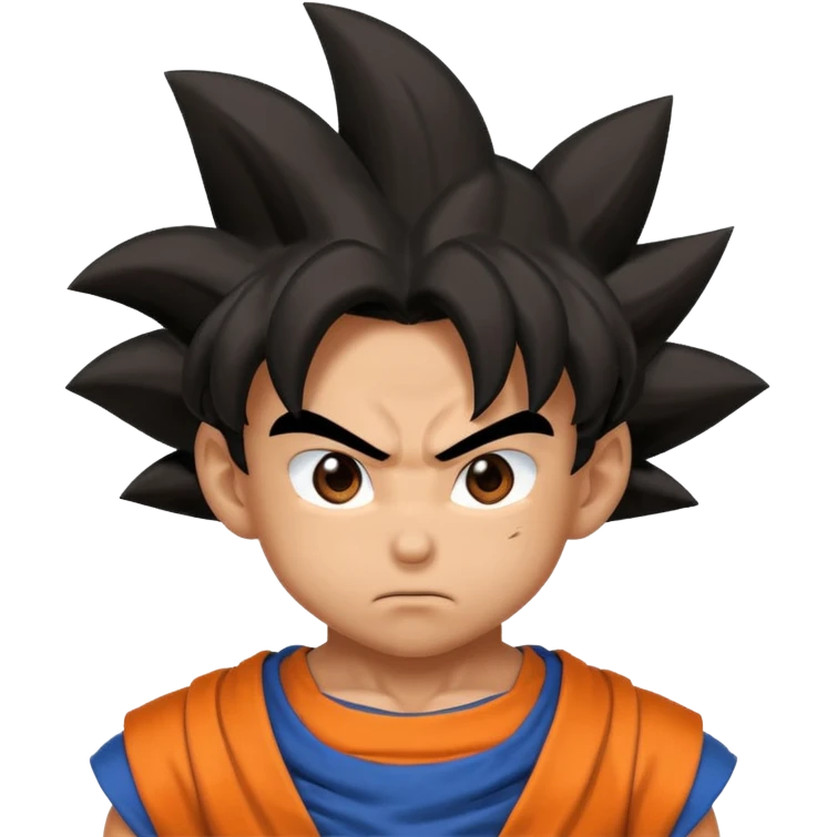 Emoji San goku plus petit niveau image , concentrer comme avant un combat contre un adversaire  emoji