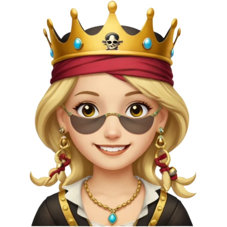 pirate girl with a crown emoji