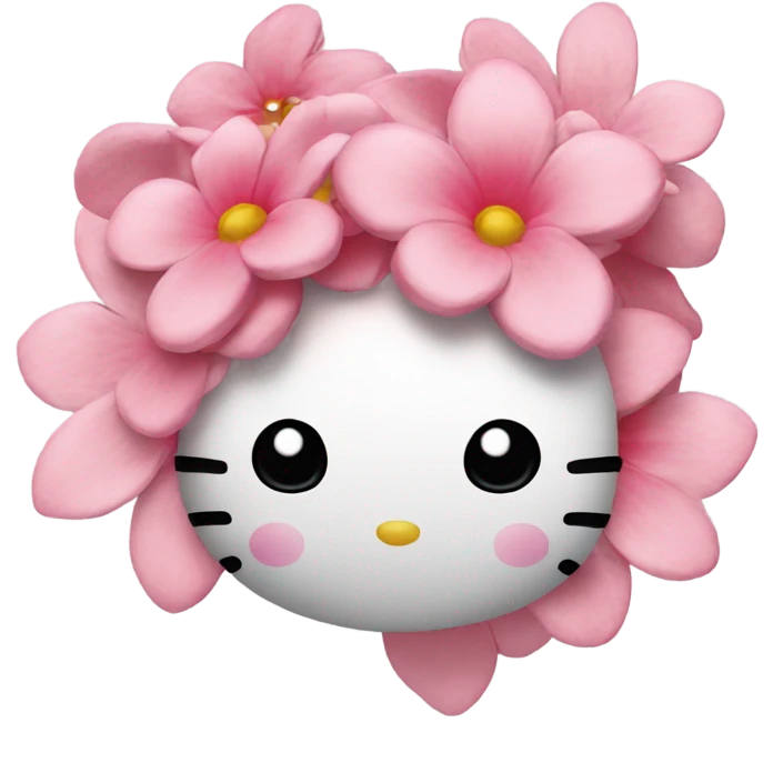 Hello Kitty’s head as flowers emoji
