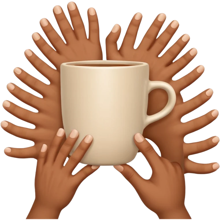 many hands hold the cup

 emoji