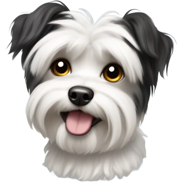 Black and white morkee dog
 emoji