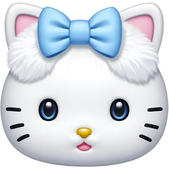 Hello Kitty, blue bow, simple and adorable emoji