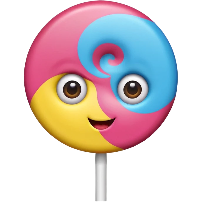 cute lollipop with eyes and mouth and personality emoji