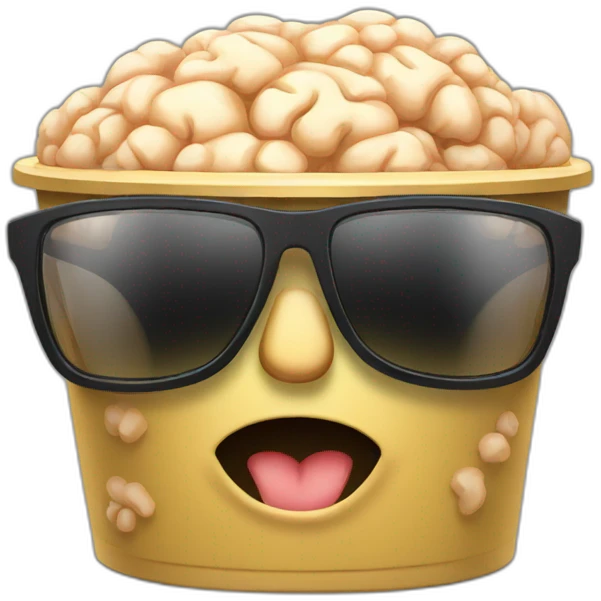 brain sunglasses trash can emoji