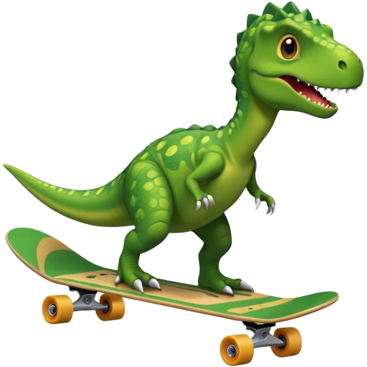 Dinosaur on a skateboard emoji