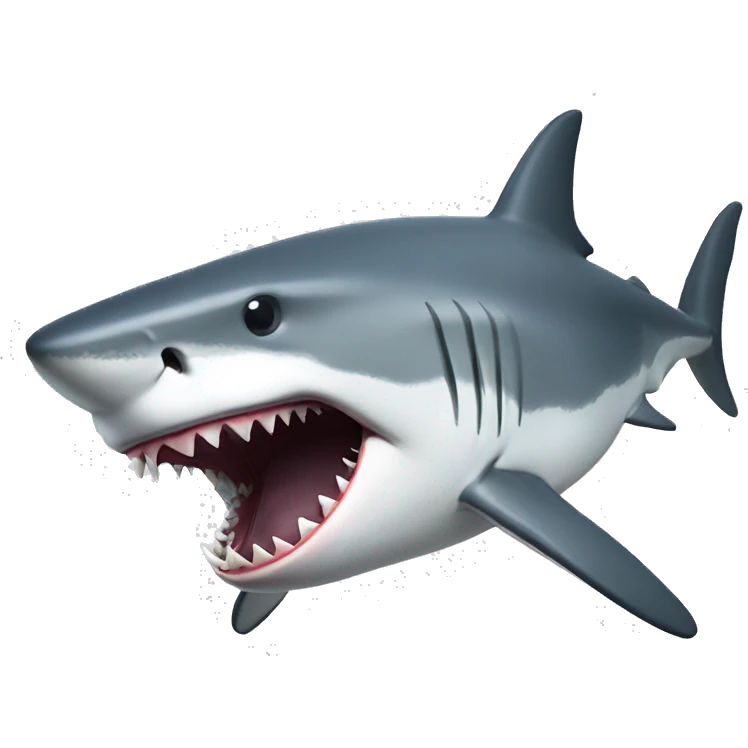 Great white shark eating emoji